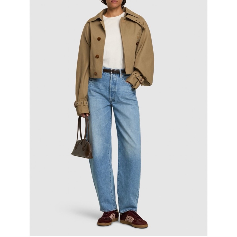 Mother denim fangirl button skimp High-waisted jeans wide barrel leg size 26